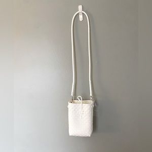 Rajet White woven purse